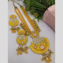 FS Collection Gold Plated Kundan Stone And Beads Necklace Set