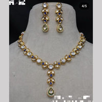 FS Collection Gold Plated Kundan Stone  Necklace Set