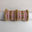 FS Collection Gold Plated Austrian Stone And Crystal Stone Bangle Set