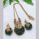 FS Collection Gold Plated  Pearls Lord Krishna Necklace Set