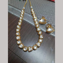 FS Collections Gold Plated Kundan Stone Necklace Set