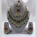 FS Collection 2 Tone Plated Pota Stone And Austrian Stone Necklace Set