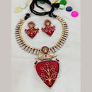 FS Collection 2 Tone Plated Pota Stone Necklace Set