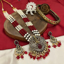 FS Collection Gold Plated AD Stone And Pearls Necklace Set