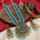 FS Collection Gold Plated AD Stone And Pearls Necklace Set