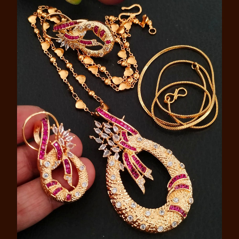 FS Collection American Diamond Chain Pendant Set