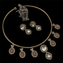 FS Collection Gold Plated Crystal And Austrian Stone Necklace Stone