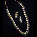 FS Collection Gold Plated Kundan Stone And Beads Necklace Set