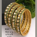 FS Collection Gold Plated Crystal Stone Bangle Set
