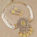 FS Collection Gold Plated Crystal Stone And  Beads Choker Necklace Set