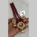 FS Collection Gold Plated Crystal Stone And Pearls Necklace Set