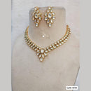 FS Collection Gold Plated  Kundan Stone Necklace Set