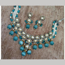 FS Collection 2 Tone Plated Kundan Stone And Beads Necklace Set