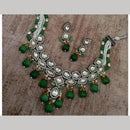 FS Collection 2 Tone Plated Kundan Stone And Beads Necklace Set