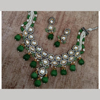 FS Collection 2 Tone Plated Kundan Stone And Beads Necklace Set