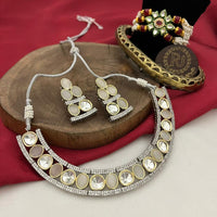FS Collection 2 Tone Plated Crystal Stone Necklace Set