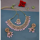 FS Collection Gold Plated Crystal  Stone And Pearls Necklace Set