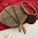 FS Collection Gold Plated Kundan Stone And Pearls Meenakari Necklace Set