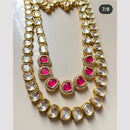 FS Collection Gold Plated Kundan Stone And Long Necklace Set