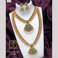FS Collection Gold Plated Pota Stone Double Necklace Set