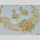 FS Collection Gold Plated Pearl Choker Necklace Set