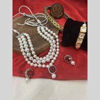 FS Collection Gold Plated Pearl Necklace Set
