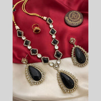 FS Collection Gold Plated Crystal Stone Necklace Set