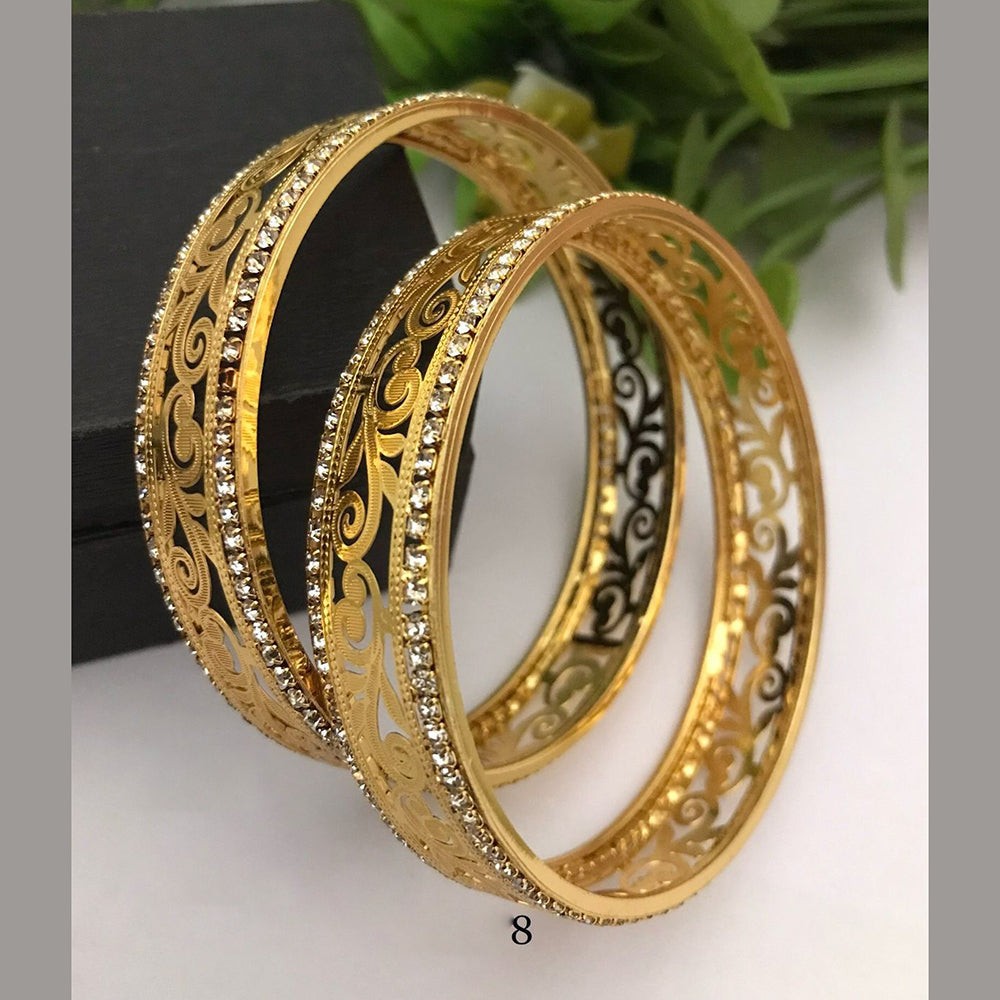 FS Collection Gold Plated Austrian Stone Bangle Set