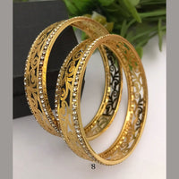 FS Collection Gold Plated Austrian Stone Bangle Set