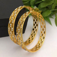 FS Collection Gold Plated Austrian Stone Bangle Set
