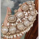 FS Collection Gold Plated Crystal Stone and Beads Necklace Set