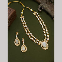 FS Collection Gold Plated Crystal Stone Necklace Set