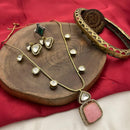 FS Collection Gold Plated Austrian Stone Necklace Set