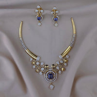 FS Collection Gold Plated Austrian Stone Necklace Set