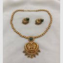 FS Collection Gold Plated Crystal Stone Temple Necklace Set