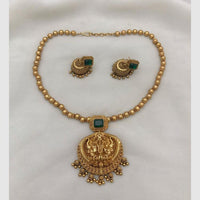 FS Collection Gold Plated Crystal Stone Temple Necklace Set