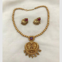 FS Collection Gold Plated Crystal Stone Temple Necklace Set