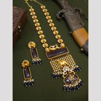 FS Collection Gold Plated Pota Stone And Beads Necklace Set