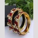 FS Collection Gold Plated Pearls Bangle Set