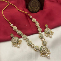 FS Collection Gold Plated Crystal Stone Necklace Set