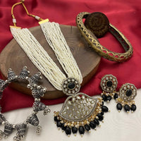 FS Collection Gold Plated Pearl Necklace Set