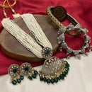 FS Collection Gold Plated Pearl Necklace Set