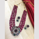 FS Collection Gold Plated Beads And Crystal Stone Necklace Set