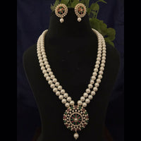 FS Collection Gold Plated Pearl Necklace Set