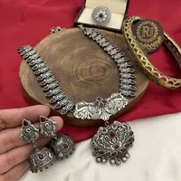 FS Collection Oxidised Plated Necklace Set