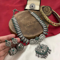 FS Collection Oxidised Plated Necklace Set