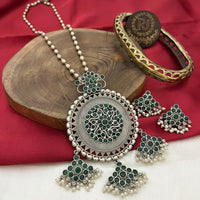 FS Collection Oxidised Plated Necklace Set