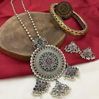 FS Collection Oxidised Plated Necklace Set