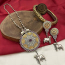 FS Collection Oxidised Plated Necklace Set