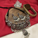 FS Collection Oxidised Plated Necklace Set